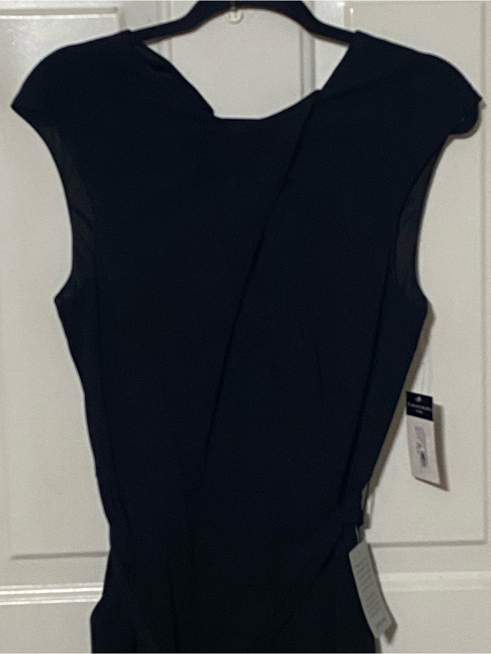 Tahari Cross Neck Tie Waist Wide Leg Jumpsuit - Picture 5 of 10